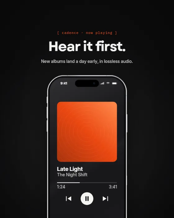 Music app swoops in, app showcase template