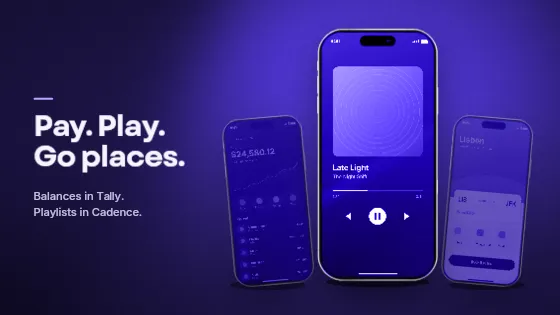 Three screens, app showcase template