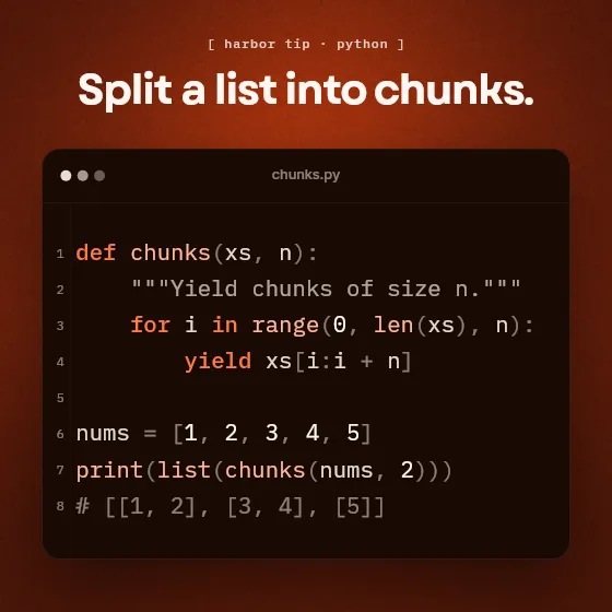 Python snippet, code template