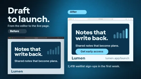 Draft to launch, social post template