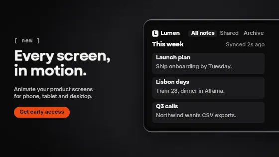Tablet split, app showcase template